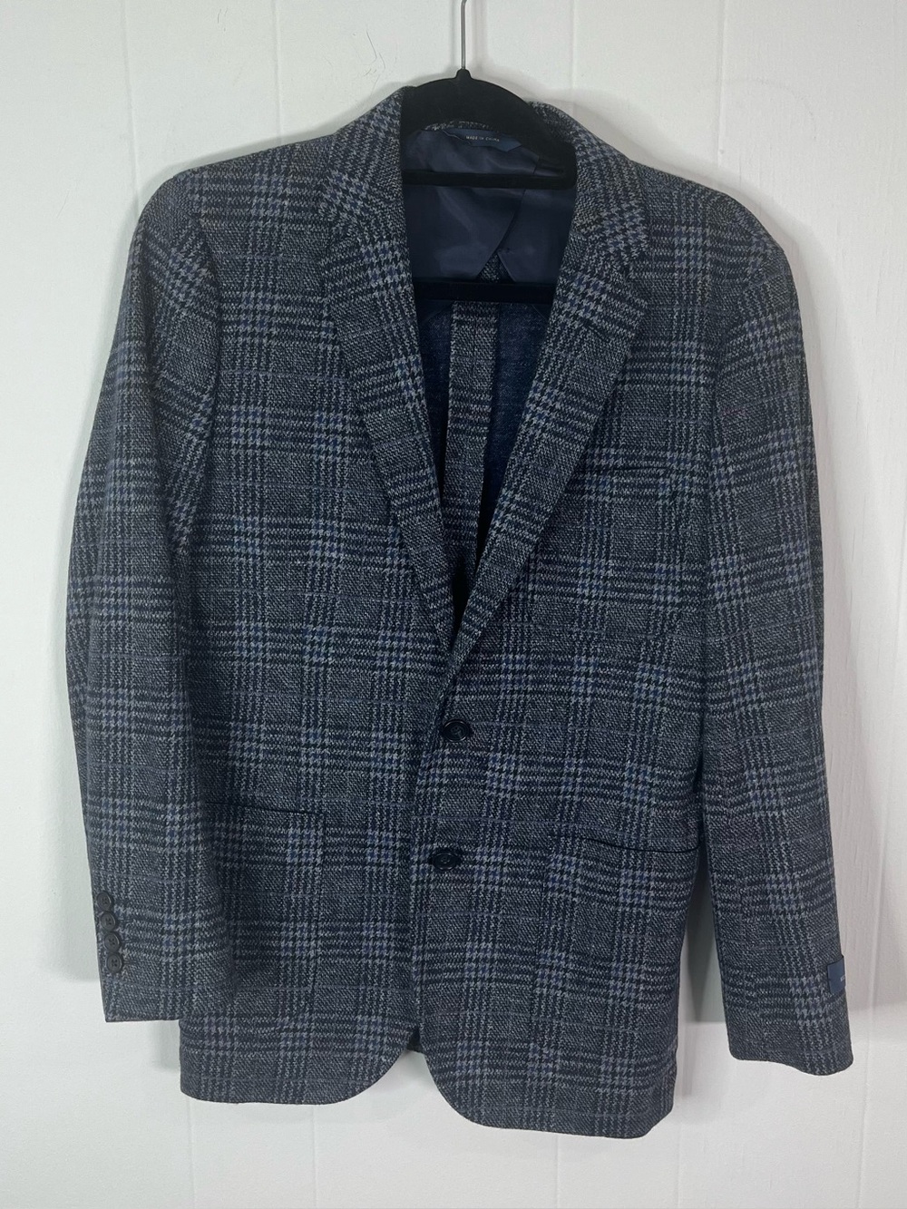 Brooks Brothers 1818 Milano Fit Sport Coat 38S Gray Blue Plaid Blazer NWT